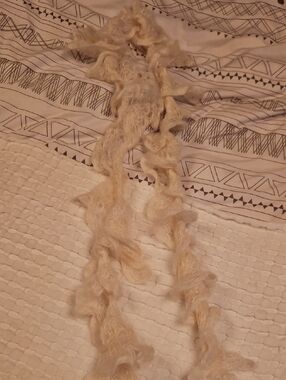 Cream Ruffle Knit Scarf